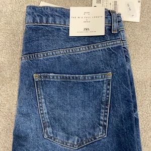 Zara high rise, wide leg, signature denim jeans